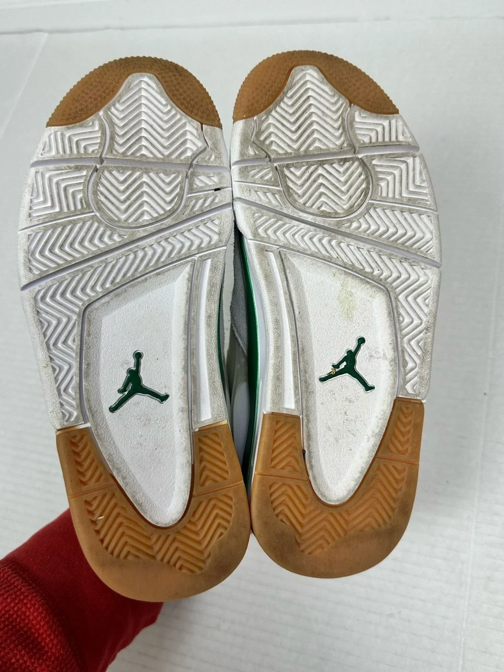 Nike Air Jordan 4 RM FQ7938-103 White/NeutralGrey/Wolf Grey/Pine Green Kids 4.5Y - Picture 8 of 15